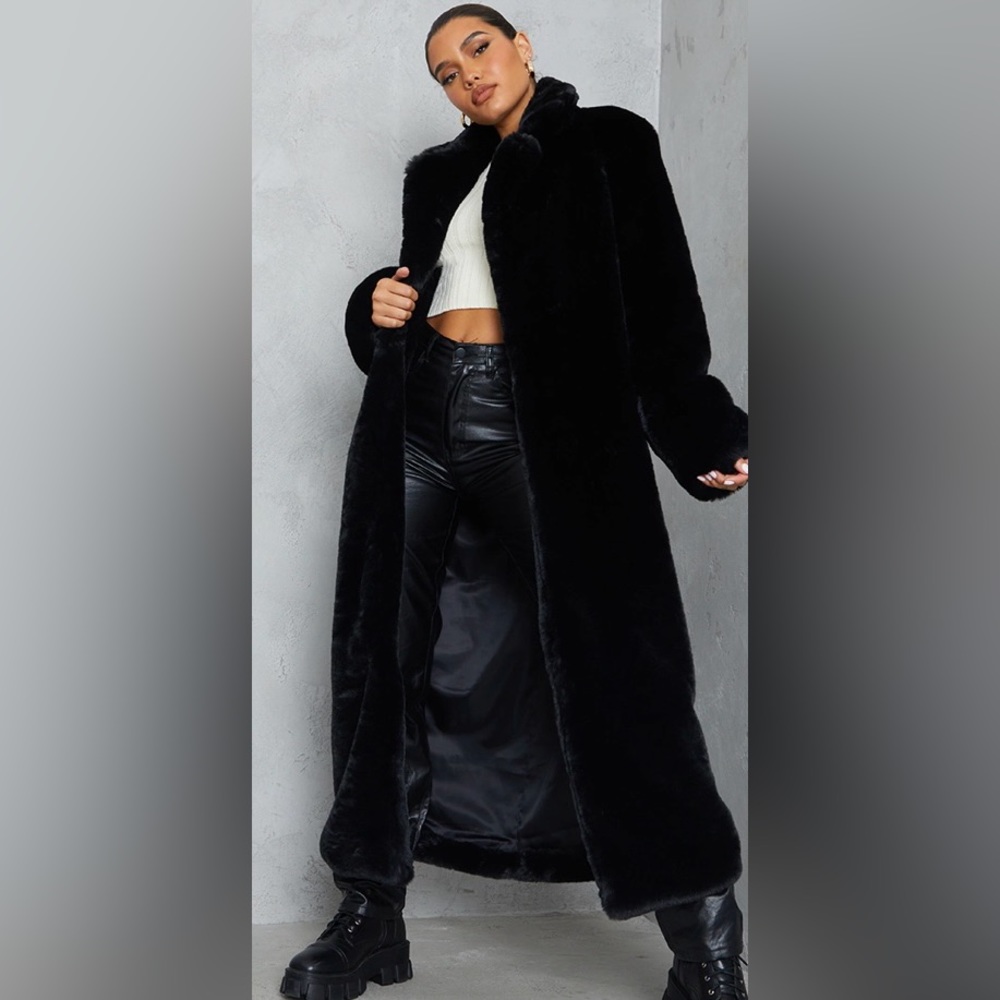 PRETTY LITTLE THING Faux Fur Plush Military Maxi Coat - NWT - SOLD OUT IN STORE
